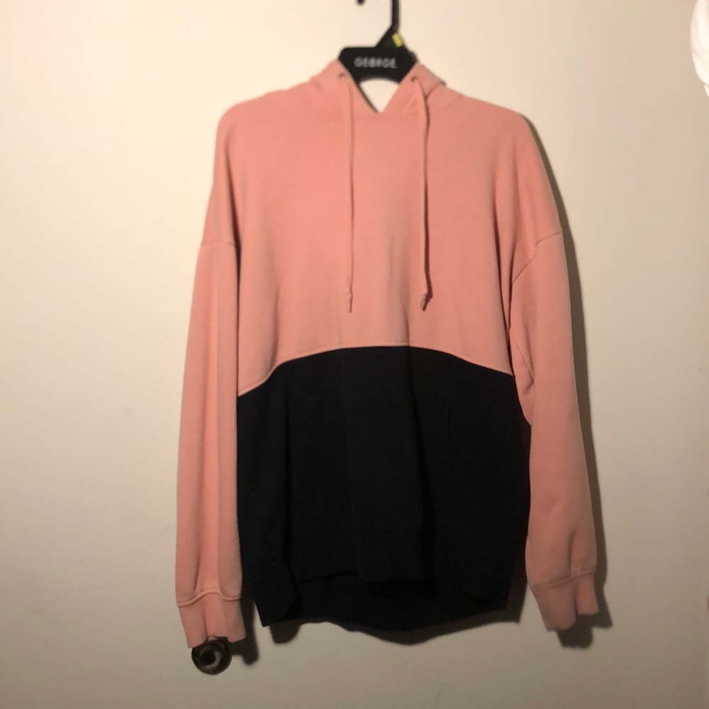 Salmon and Black Hoodie